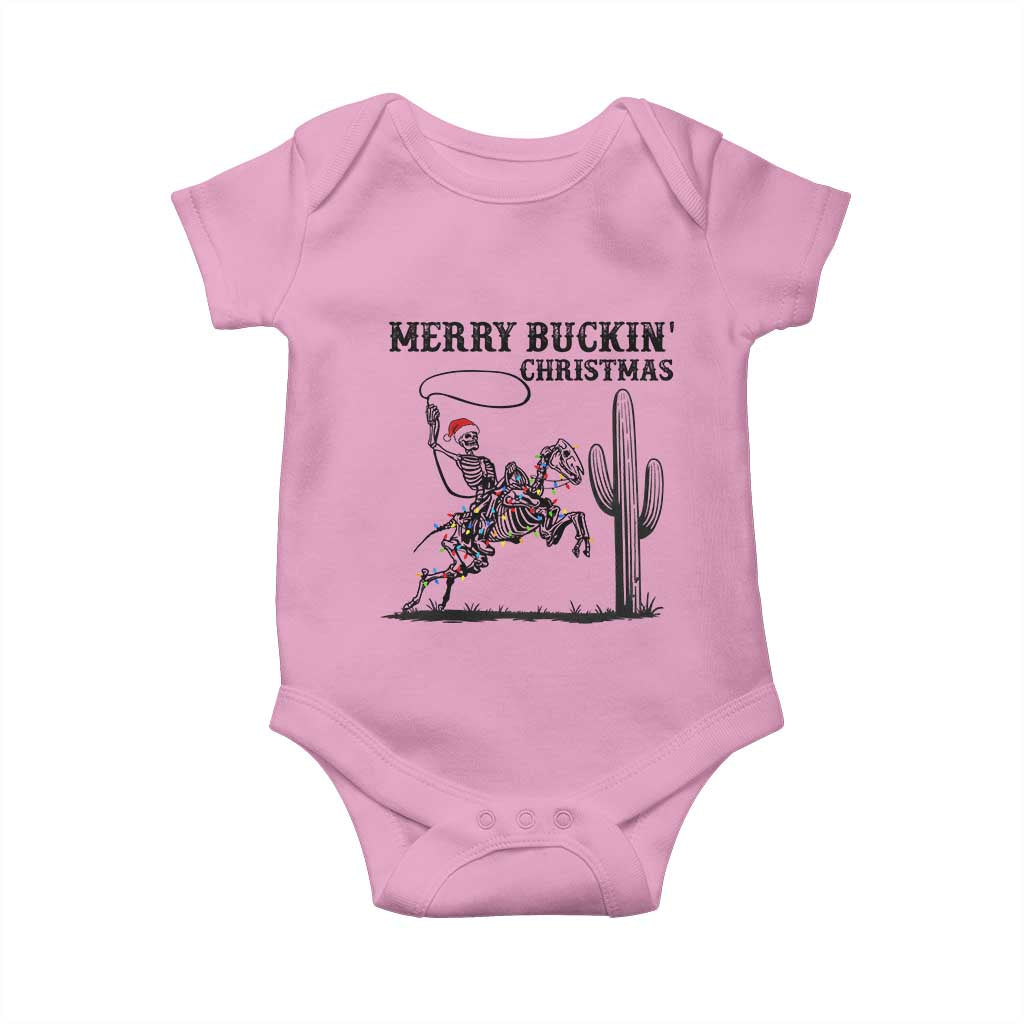 Merry Buckin Christmas Baby Onesie Funny Skeleton Santa Horse Rider - Wonder Print Shop
