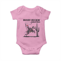 Merry Buckin Christmas Baby Onesie Funny Skeleton Santa Horse Rider - Wonder Print Shop