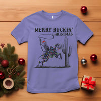 Merry Buckin Christmas T Shirt Funny Skeleton Santa Horse Rider - Wonder Print Shop