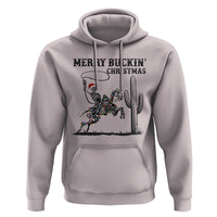 Merry Buckin Christmas Hoodie Funny Skeleton Santa Horse Rider - Wonder Print Shop