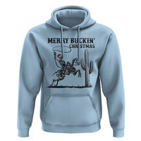 Merry Buckin Christmas Hoodie Funny Skeleton Santa Horse Rider - Wonder Print Shop