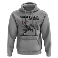 Merry Buckin Christmas Hoodie Funny Skeleton Santa Horse Rider - Wonder Print Shop