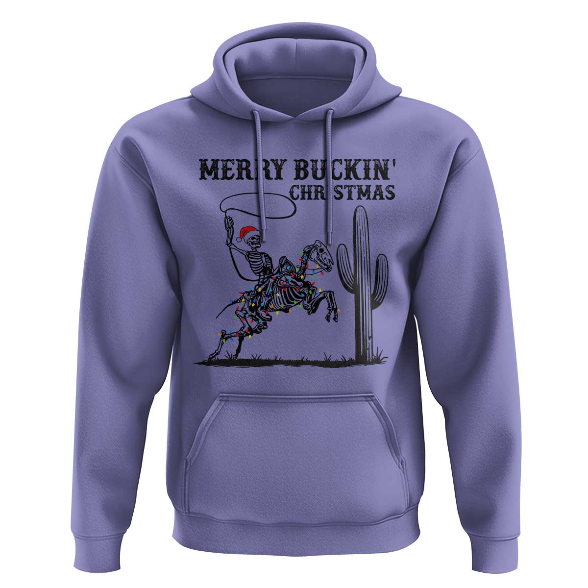 Merry Buckin Christmas Hoodie Funny Skeleton Santa Horse Rider - Wonder Print Shop