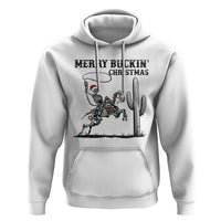 Merry Buckin Christmas Hoodie Funny Skeleton Santa Horse Rider - Wonder Print Shop
