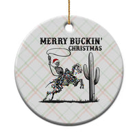 Merry Buckin Christmas Ceramic Ornament Funny Skeleton Santa Horse Rider - Wonder Print Shop