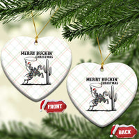 Merry Buckin Christmas Ceramic Ornament Funny Skeleton Santa Horse Rider - Wonder Print Shop