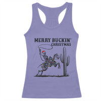 Merry Buckin Christmas Racerback Tank Top Funny Skeleton Santa Horse Rider - Wonder Print Shop
