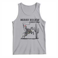 Merry Buckin Christmas Tank Top Funny Skeleton Santa Horse Rider - Wonder Print Shop