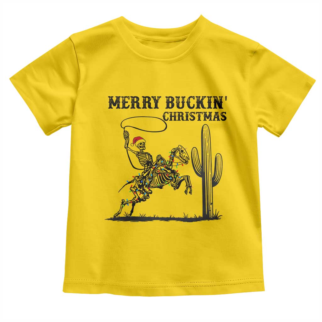Merry Buckin Christmas Toddler T Shirt Funny Skeleton Santa Horse Rider - Wonder Print Shop