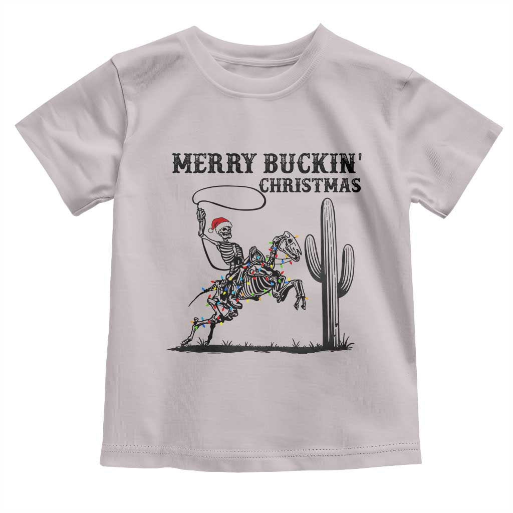 Merry Buckin Christmas Toddler T Shirt Funny Skeleton Santa Horse Rider - Wonder Print Shop