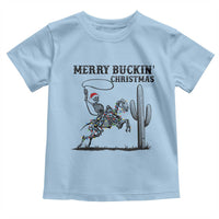 Merry Buckin Christmas Toddler T Shirt Funny Skeleton Santa Horse Rider - Wonder Print Shop