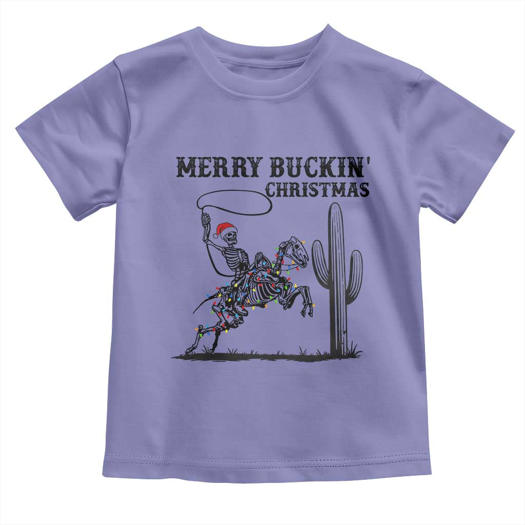 Merry Buckin Christmas Toddler T Shirt Funny Skeleton Santa Horse Rider - Wonder Print Shop
