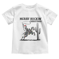 Merry Buckin Christmas Toddler T Shirt Funny Skeleton Santa Horse Rider - Wonder Print Shop