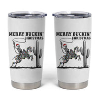 Merry Buckin Christmas Tumbler Cup Funny Skeleton Santa Horse Rider - Wonder Print Shop