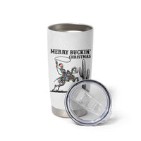 Merry Buckin Christmas Tumbler Cup Funny Skeleton Santa Horse Rider - Wonder Print Shop