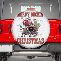 Western Black Santa Merry Buckin Christmas Spare Tire Cover Funny Rodeo - Wonder Print Shop