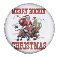 Western Black Santa Merry Buckin Christmas Spare Tire Cover Funny Rodeo - Wonder Print Shop