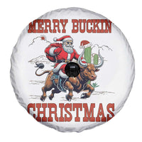 Western Black Santa Merry Buckin Christmas Spare Tire Cover Funny Rodeo - Wonder Print Shop