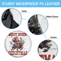 Western Black Santa Merry Buckin Christmas Spare Tire Cover Funny Rodeo - Wonder Print Shop