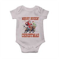 Western Black Santa Merry Buckin Christmas Baby Onesie Funny Rodeo - Wonder Print Shop