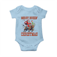 Western Black Santa Merry Buckin Christmas Baby Onesie Funny Rodeo - Wonder Print Shop