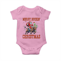 Western Black Santa Merry Buckin Christmas Baby Onesie Funny Rodeo - Wonder Print Shop