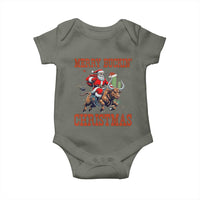 Western Black Santa Merry Buckin Christmas Baby Onesie Funny Rodeo - Wonder Print Shop