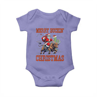 Western Black Santa Merry Buckin Christmas Baby Onesie Funny Rodeo - Wonder Print Shop