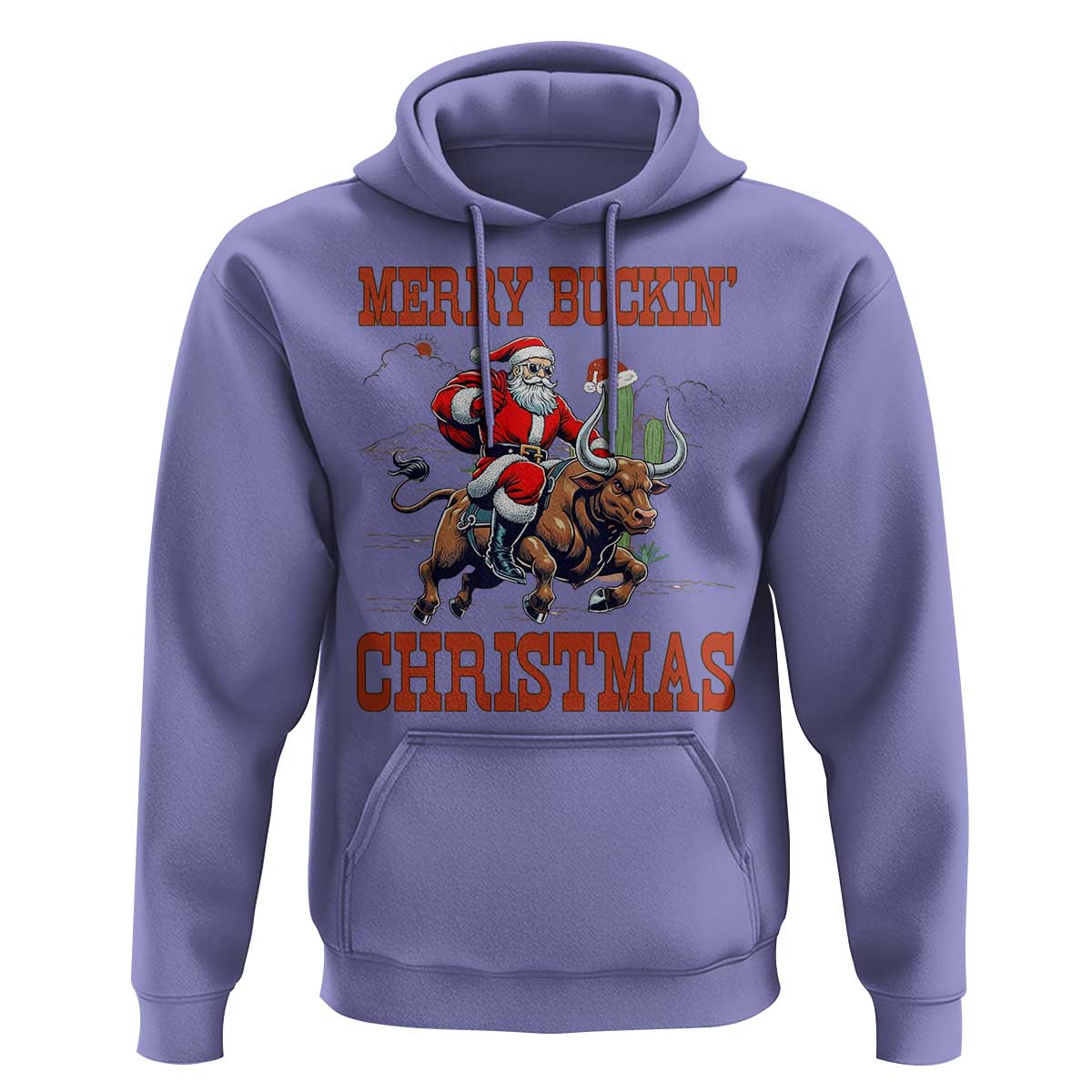 Western Black Santa Merry Buckin Christmas Hoodie Funny Rodeo - Wonder Print Shop