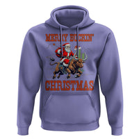 Western Black Santa Merry Buckin Christmas Hoodie Funny Rodeo - Wonder Print Shop