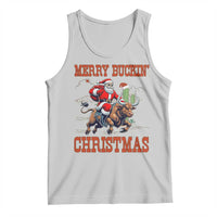 Western Black Santa Merry Buckin Christmas Tank Top Funny Rodeo - Wonder Print Shop