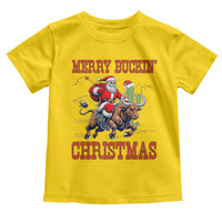 Western Black Santa Merry Buckin Christmas Toddler T Shirt Funny Rodeo - Wonder Print Shop