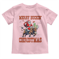 Western Black Santa Merry Buckin Christmas Toddler T Shirt Funny Rodeo - Wonder Print Shop