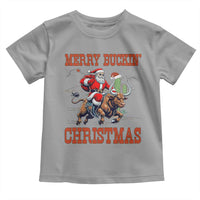 Western Black Santa Merry Buckin Christmas Toddler T Shirt Funny Rodeo - Wonder Print Shop