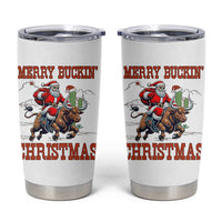 Western Black Santa Merry Buckin Christmas Tumbler Cup Funny Rodeo - Wonder Print Shop