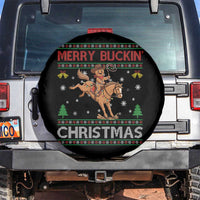 Funny Gingerbread Man Horse Rider Spare Tire Cover Merry Buckin Christmas Gift - Wonder Print Shop