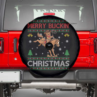 Funny Gingerbread Man Horse Rider Spare Tire Cover Merry Buckin Christmas Gift - Wonder Print Shop