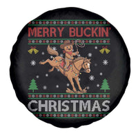 Funny Gingerbread Man Horse Rider Spare Tire Cover Merry Buckin Christmas Gift - Wonder Print Shop