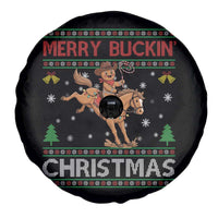 Funny Gingerbread Man Horse Rider Spare Tire Cover Merry Buckin Christmas Gift - Wonder Print Shop