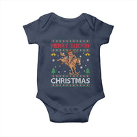Funny Gingerbread Man Horse Rider Baby Onesie Merry Buckin Christmas Gift - Wonder Print Shop