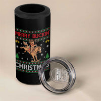 Funny Gingerbread Man Horse Rider 4 in 1 Can Cooler Tumbler Merry Buckin Christmas Gift - Wonder Print Shop