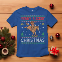 Funny Gingerbread Man Horse Rider T Shirt Merry Buckin Christmas Gift - Wonder Print Shop