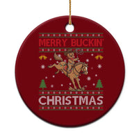 Funny Gingerbread Man Horse Rider Ceramic Ornament Merry Buckin Christmas Gift - Wonder Print Shop