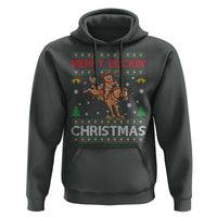 Funny Gingerbread Man Horse Rider Hoodie Merry Buckin Christmas Gift - Wonder Print Shop
