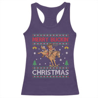 Funny Gingerbread Man Horse Rider Racerback Tank Top Merry Buckin Christmas Gift - Wonder Print Shop