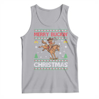 Funny Gingerbread Man Horse Rider Tank Top Merry Buckin Christmas Gift - Wonder Print Shop