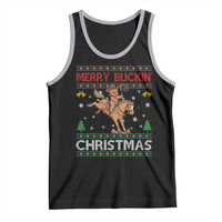 Funny Gingerbread Man Horse Rider Tank Top Merry Buckin Christmas Gift - Wonder Print Shop