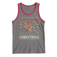 Funny Gingerbread Man Horse Rider Tank Top Merry Buckin Christmas Gift - Wonder Print Shop