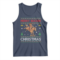 Funny Gingerbread Man Horse Rider Tank Top Merry Buckin Christmas Gift - Wonder Print Shop