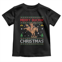 Funny Gingerbread Man Horse Rider Toddler T Shirt Merry Buckin Christmas Gift - Wonder Print Shop